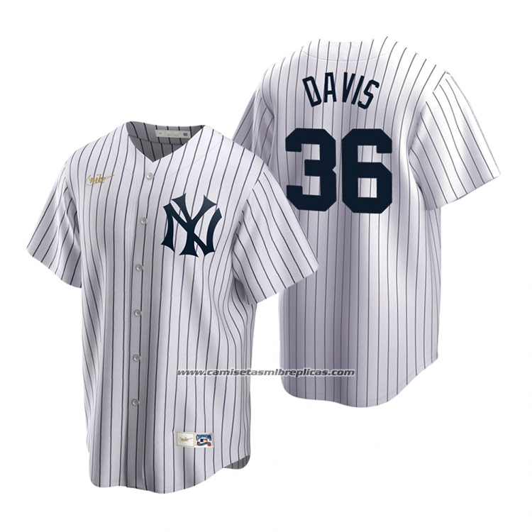 Camiseta Beisbol Hombre New York Yankees Jonathan Davis Cooperstown Collection Primera Blanco
